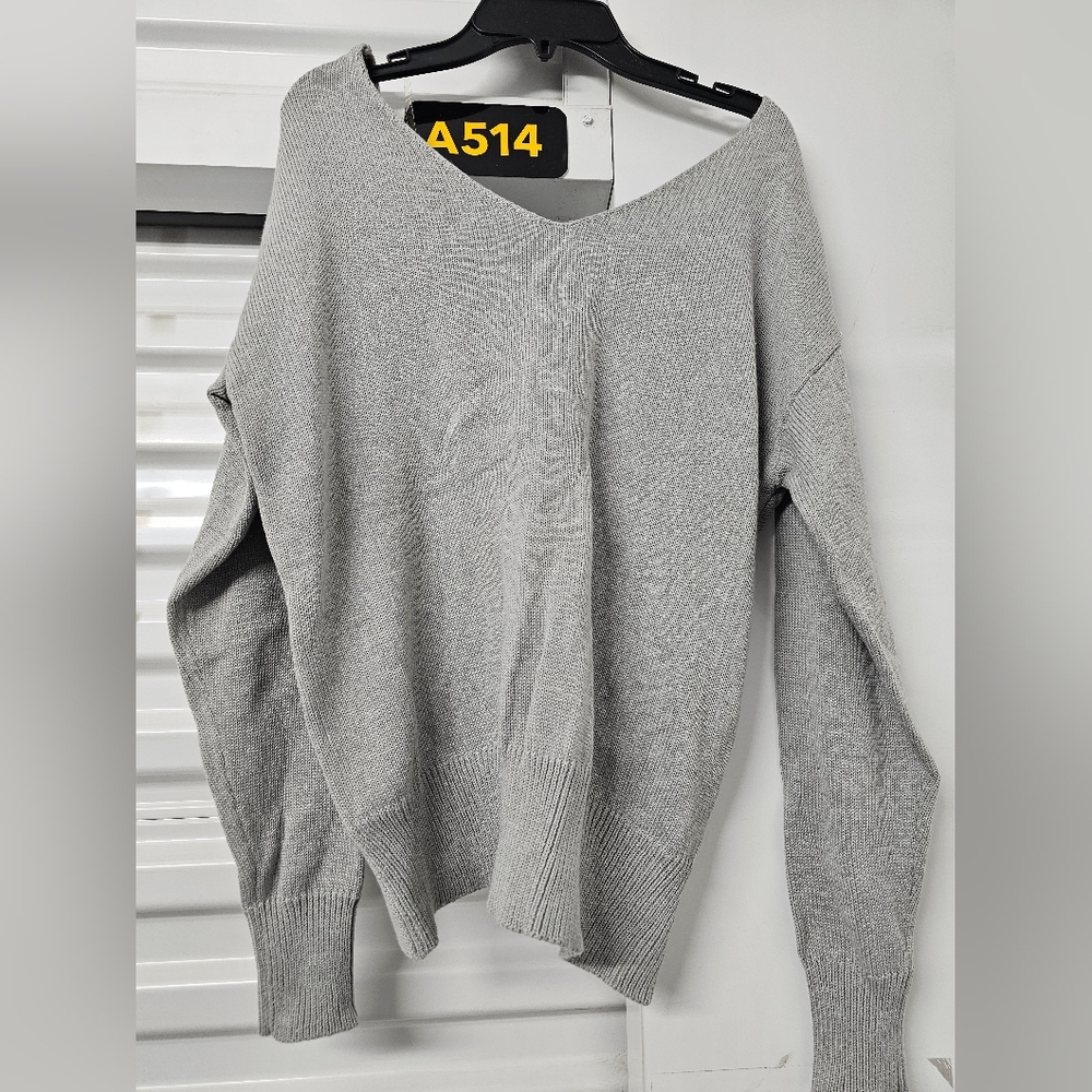 Cotton Emporium Sweater, Twist Back, Gray, Size S, NWT